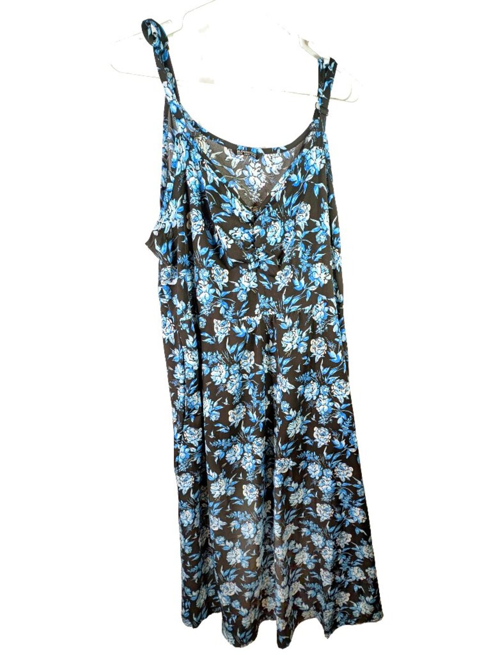 Bloomchic Size 18-20 gathered blue flowered dress